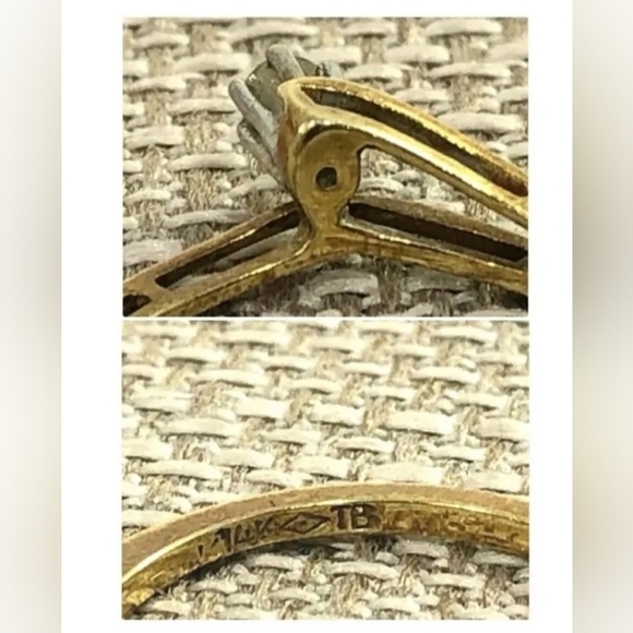 14.18K Yellow Gold Genuine Diamond Solitaire Engagement Wedding Ring Vintage - Picture 12 of 13
